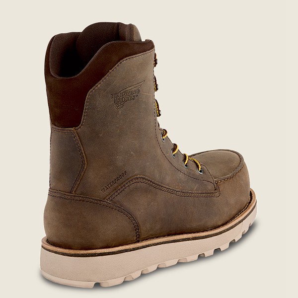 Red Wing Safety Bot Erkek - Traction Tred Lite - 8-Inch Waterproof Toe - Haki - 07LDZOFUS